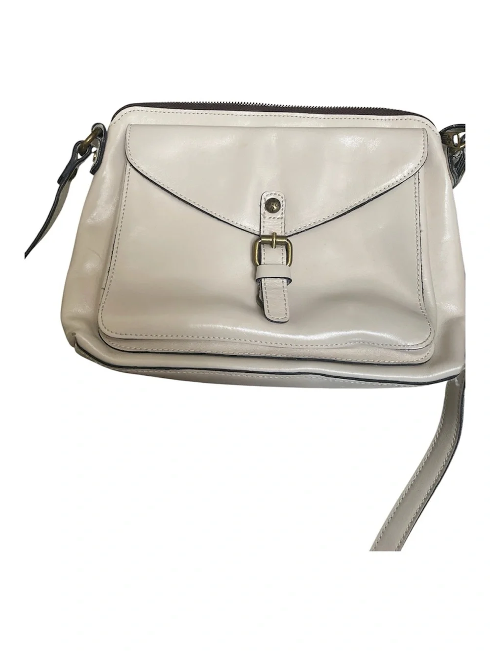 Patricia Nash Heritage Avellino Cross-Body Bag in Cream Leather
